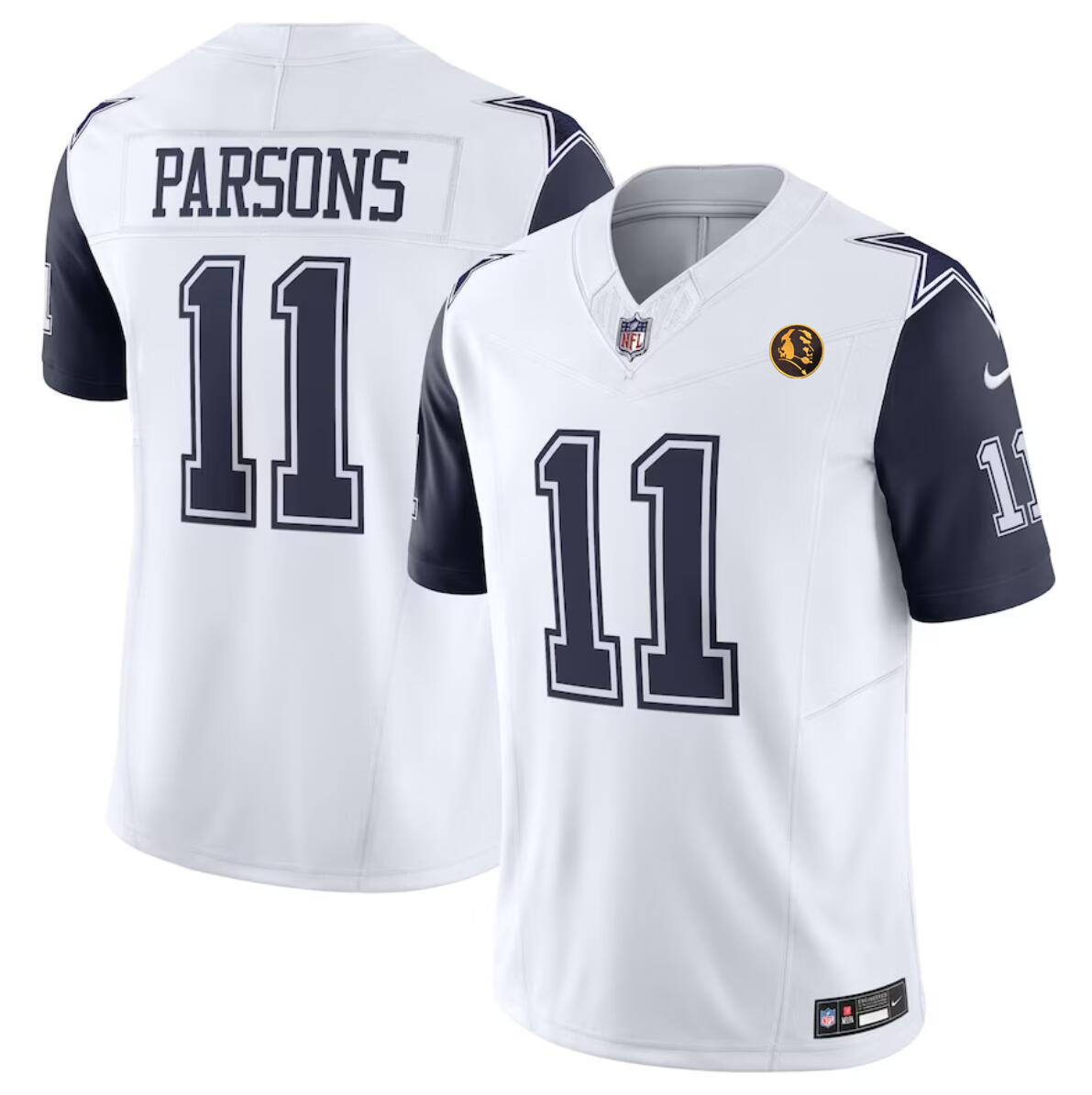 Men's Dallas Cowboys #11 Micah Parsons White 2023 F.U.S.E. With John Madden Patch Vapor Limited Football Stitched Jersey